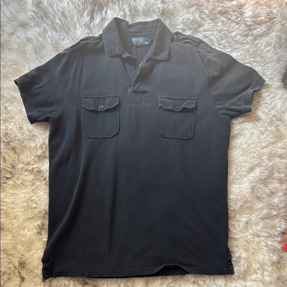 Polo by Ralph Lauren Black Polo Shirt Classic Knit Design